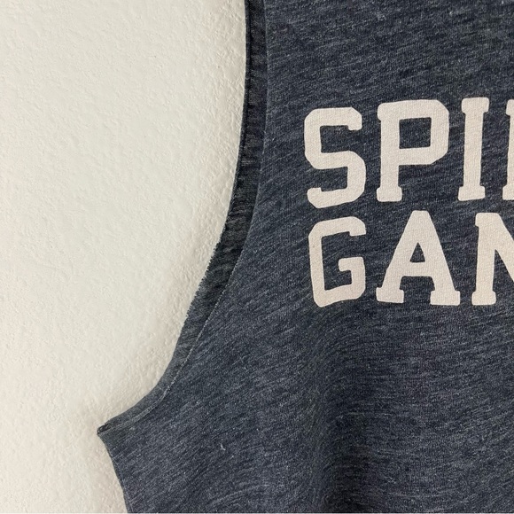 !SOLD! SPIRITUAL GANGSTER Heathered Dark Grey Logo Varsity Soft Muscle Tee Tank - Picture 6 of 10